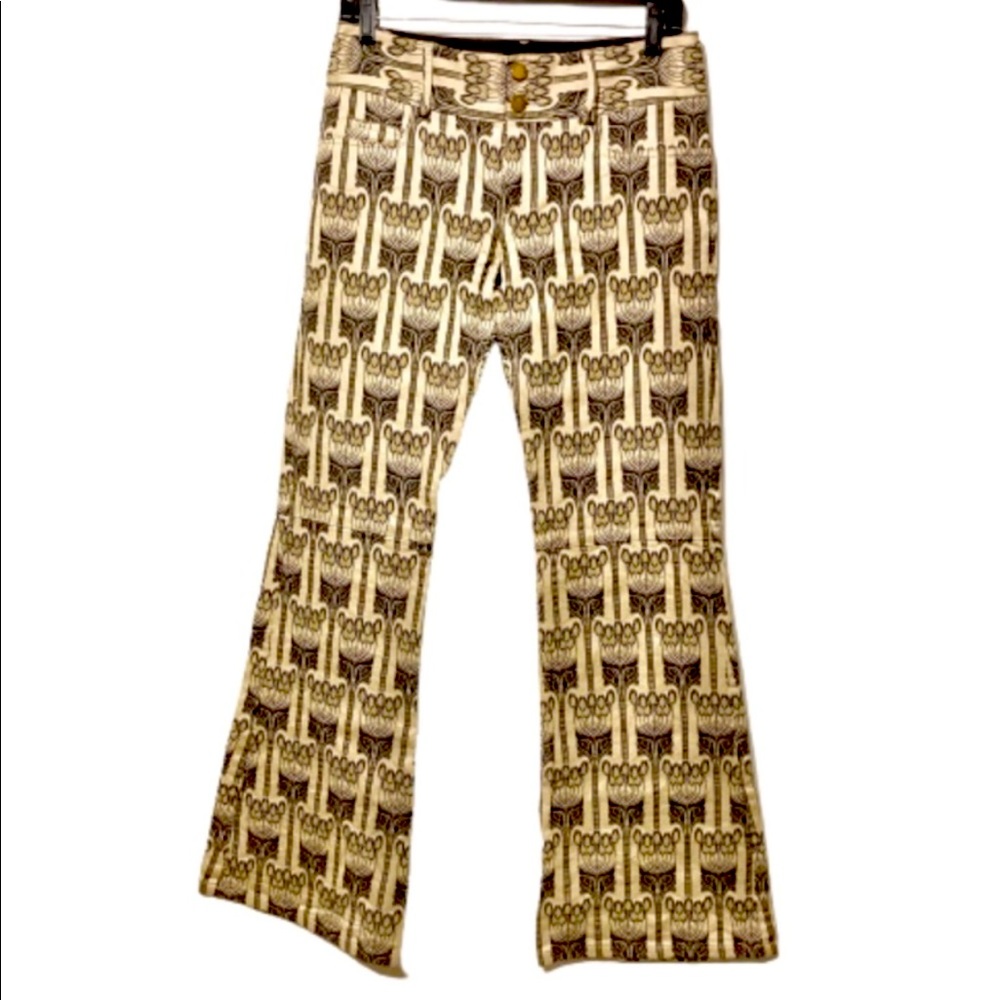 Alice and  Olivia Jacquard 70s flare pant